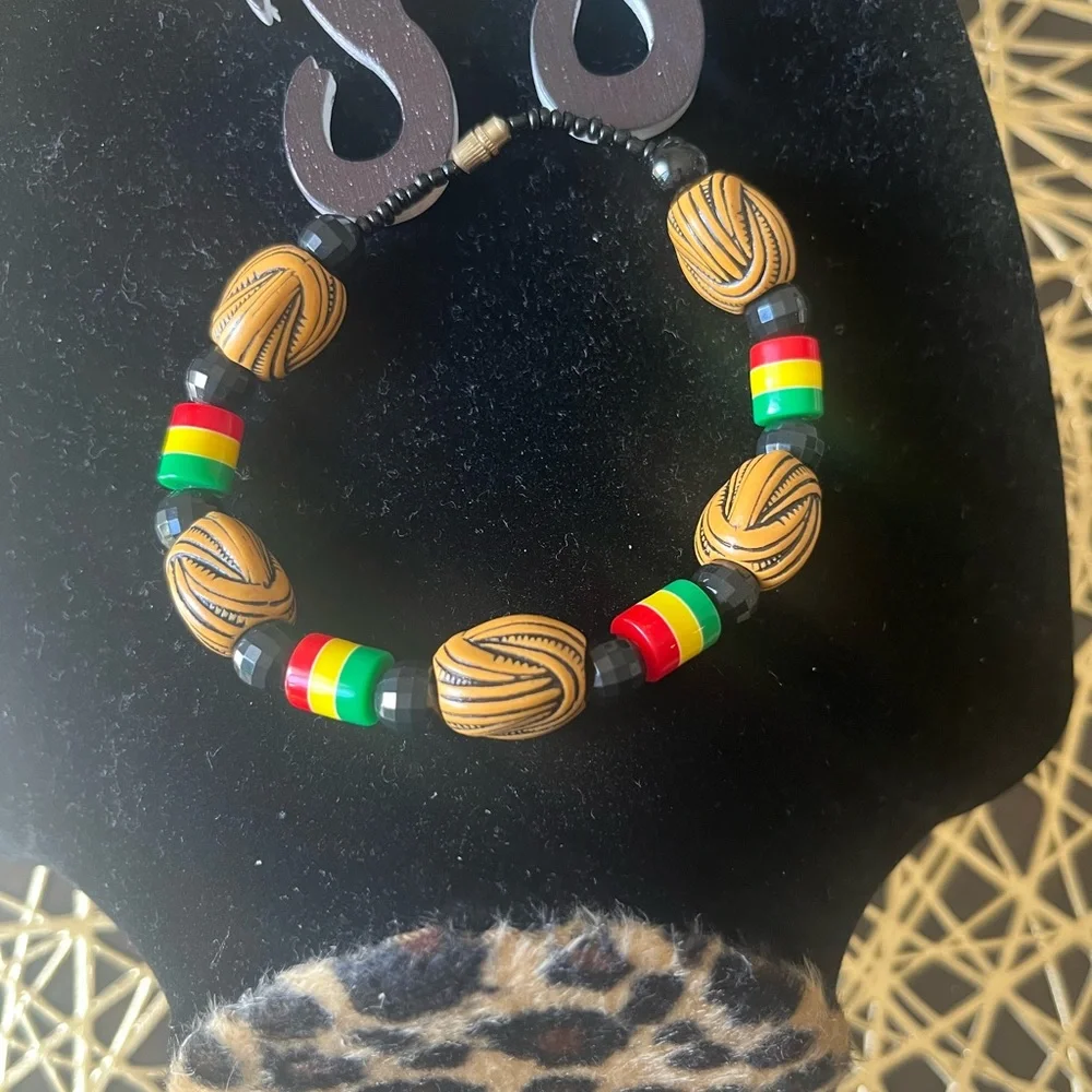 Colorful Elephant Earrings and Beaded Bracelet Set